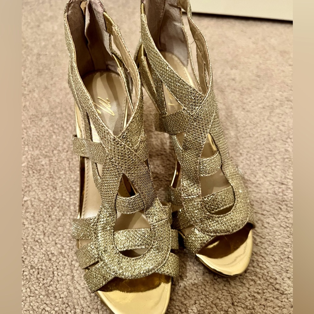 Gold sparkle Mark Fisher heels